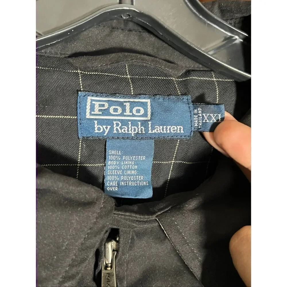 Vintage Polo Ralph Lauren Black Full Zip Harrington Jacket